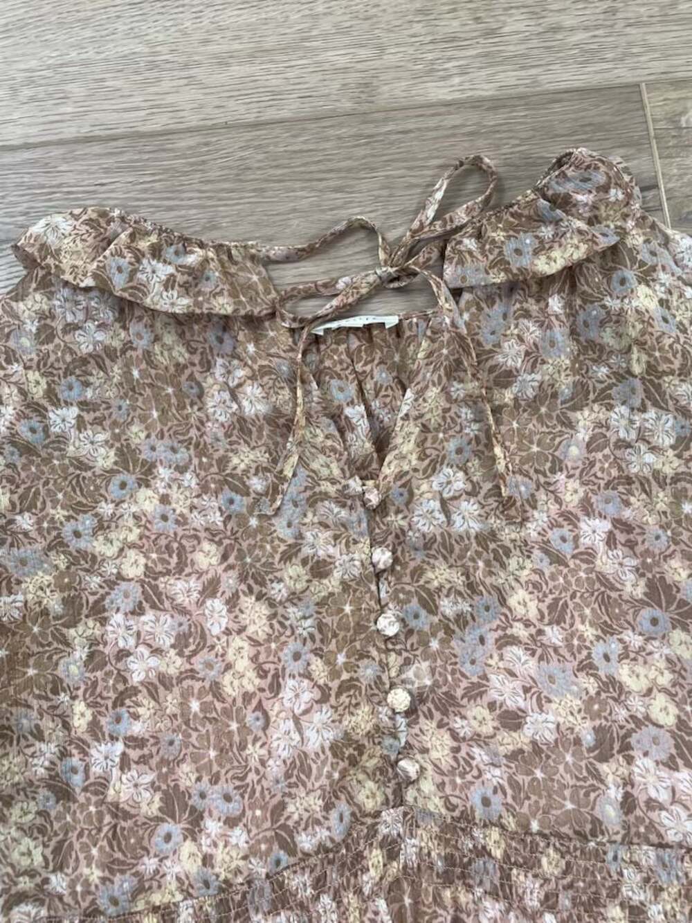 Noralee Floral Tiered Maxi Dress Small Long Sleeve Lined Romantic Boho Pink - Picture 3 of 13